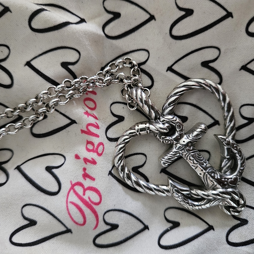Like New Brighton Silver Anchor Heart Necklace